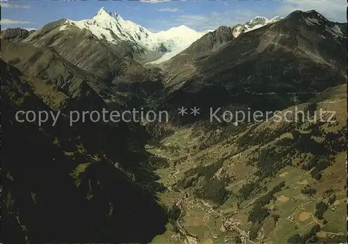 Heiligenblut Kaernten mit Grossglockner Fliegeraufnahme Kat. Heiligenblut