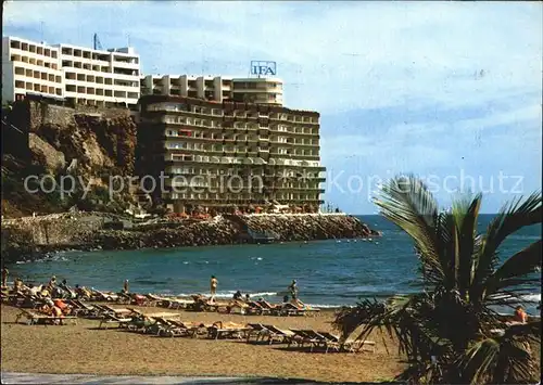 Playa de San Augustin Gran Canaria Vista de la playa y Hoteles Kat. Spanien