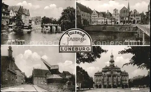 Lueneburg Ilmenau Stintmarkt Luenertorstrasse Kran Rathaus 1000jaehrige Stadt Kat. Lueneburg