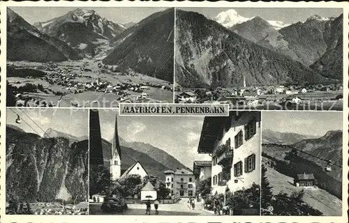 Mayrhofen Zillertal Gesamtansicht mit Alpenpanorama Penkenbahn Ortspartie Kirche Kat. Mayrhofen