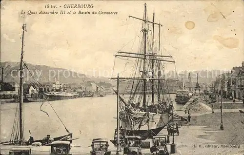 Cherbourg Octeville Basse Normandie Quai Alexandre III et le Bassin du Commerce Bateau a voile Kat. Cherbourg Octeville