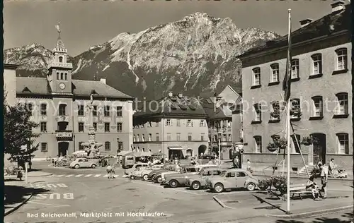 Bad Reichenhall Marktplatz mit Hochstaufen und Zwiesel Chiemgauer Alpen Kat. Bad Reichenhall