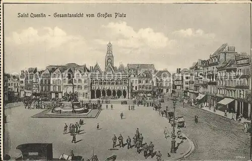 Saint Quentin Grosser Platz Denkmal Kuenstlerkarte Kat. Saint Quentin