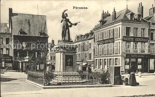 Peronne Somme Monument Denkmal Statue Kat. Peronne