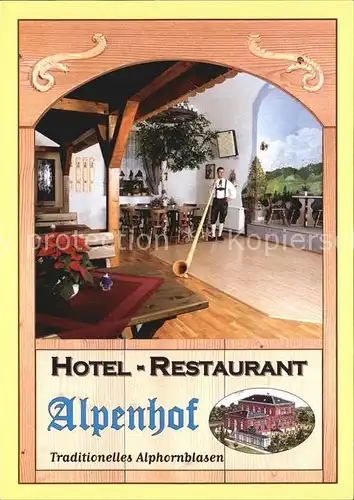 Breitenfeld Vogtland Hotel Restaurant Alpenhof Hornblaeser Kat. Markneukirchen