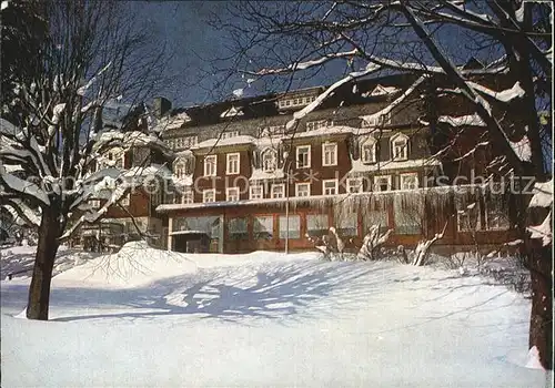 Hahnenklee Bockswiese Harz Hotel Granetal im Winter Kat. Goslar