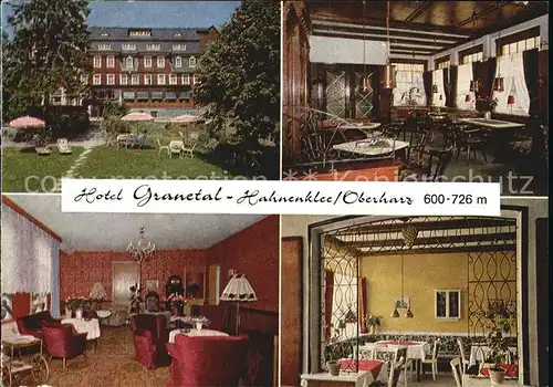 Hahnenklee Bockswiese Harz Hotel Granetal Garten Restaurant Cafe Kat. Goslar