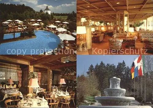 Bad Griesbach Rottal Steigenberger Hotel Swimming Pool Restaurant Brunnen Fahnen Kat. Bad Griesbach i.Rottal