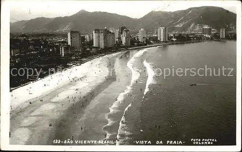 Sao Vicente Sao Paulo Fliegeraufnahme Strand Kat. Sao Vicente