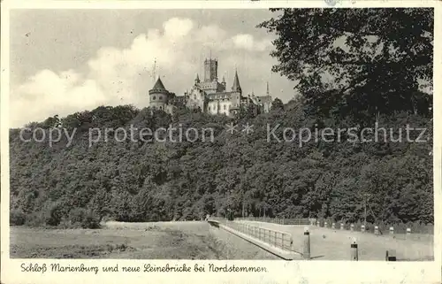 Nordstemmen Schloss Marienburg und neue Leinebruecke Kat. Nordstemmen