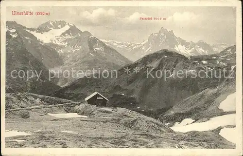 Ulmerhuette Panorama mit Pateriol Kat. St Anton Arlberg