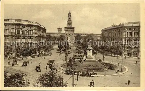 Milano Largo Cairoli und Garibaldi Monument Kat. Italien