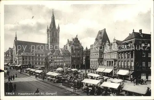 Trier Hauptmarkt mit Sankt Gangolf Kat. Trier