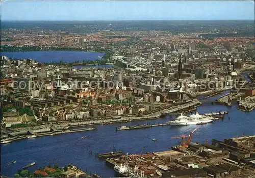 Hamburg Fliegeraufnahme Hafen  Kat. Hamburg