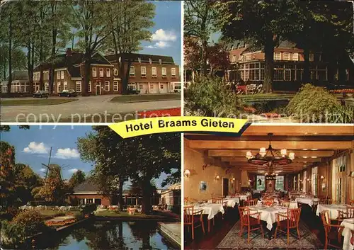 Gieten Hotel Braams Speiseraum Park  Kat. Gieten