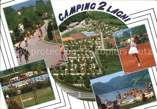 Levico Terme Campingplatz 2 Laghi Tennisplatz Pool Strand Kat. Italien