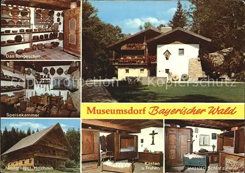 Tittling Museumsdorf Tongeschirr Niederbayrisches Holzhaus Speisekammer Kasten und Truhen Kat. Tittling