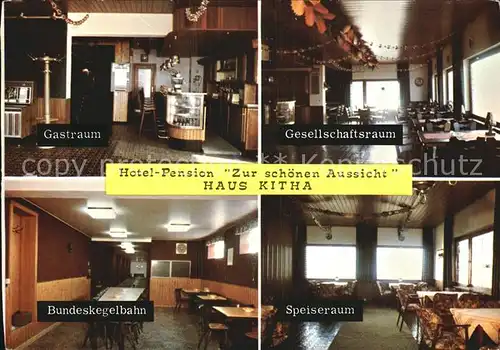 Werfen Windeck Hotel Pension Zur schoenen Aussicht Haus Kitha Gastraum Bundeskegelbahn Speiseraum Kat. Windeck