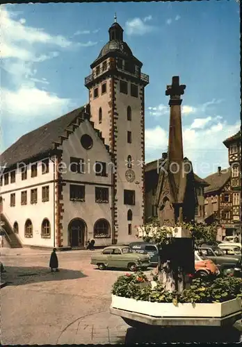 Mosbach Baden Rathaus mit Brunnen Kat. Mosbach
