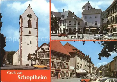 Schopfheim Kirche Marktplatz Strassenpartie Kat. Schopfheim