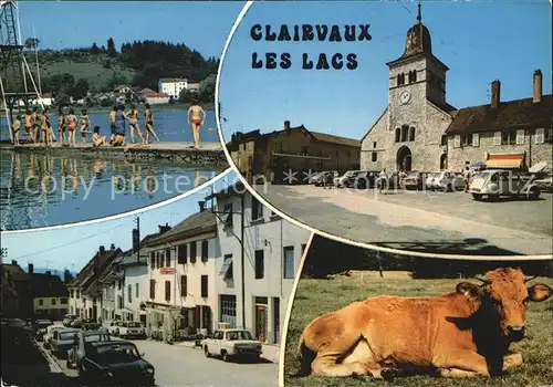 Clairvaux les Lacs Schwimmbad Kirche Dorfmotiv Kuh Kat. Clairvaux les Lacs