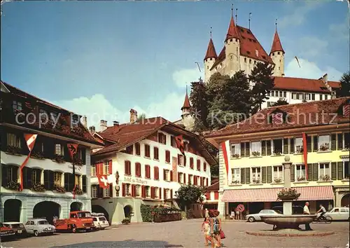 Thun BE Rathausplatz und Schloss Kat. Thun