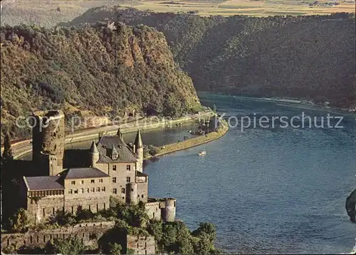 St Goarshausen Rhein mit Burg Katz und Loreley