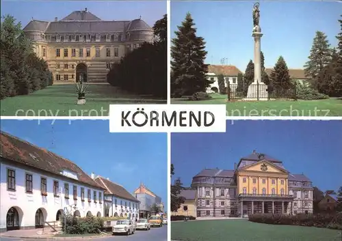 Koermend Schloss Denkmal Strassenpartie Hotel Kat. Ungarn