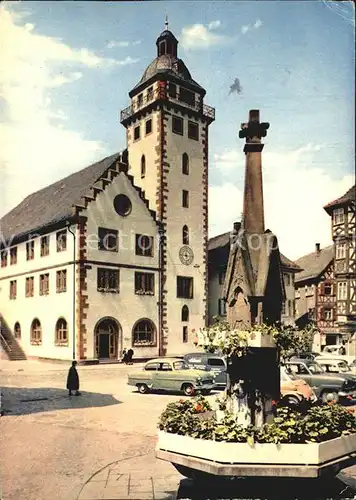Mosbach Baden Rathaus mit Brunnen Kat. Mosbach