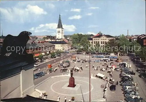 Karlstad Varmlands Lan View of the Main Square the Cathedral and the higher grade school Kat. Karlstad
