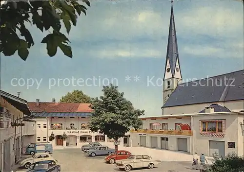 Siegsdorf Oberbayern Gasthof Neue Post Kirchturm Kat. Siegsdorf