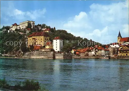 Passau Donau und Ilzpartie mit Nieder und Oberhaus Kat. Passau