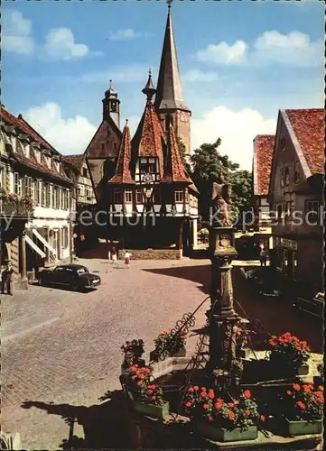 Michelstadt Altes Rathaus mit Marktbrunnen Kat. Michelstadt