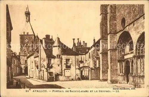 Avallon Portail de Saint Lazare et le Beffroi Kat. Avallon