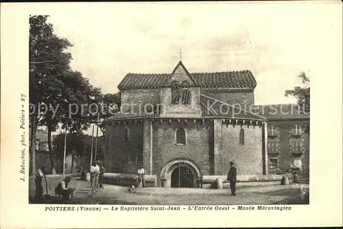 Poitiers Vienne Baptistere Saint Jean Entree Ouest Musee Merovingien Kat. Poitiers