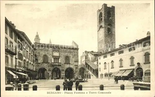 Bergamo Piazza Fontana e Torre Comunale Kat. Bergamo