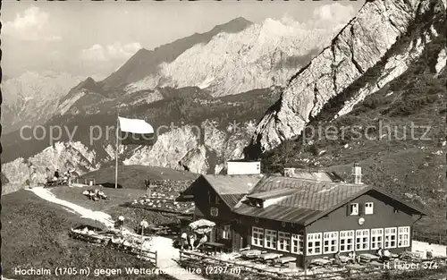 Garmisch Partenkirchen Hochalm mit Wettersteinspitze Kat. Garmisch Partenkirchen