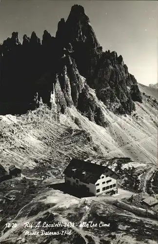 Drei Zinnen Drei Zinnen Huette Fliegeraufnahme Kat. Dolomiten Suedtirol