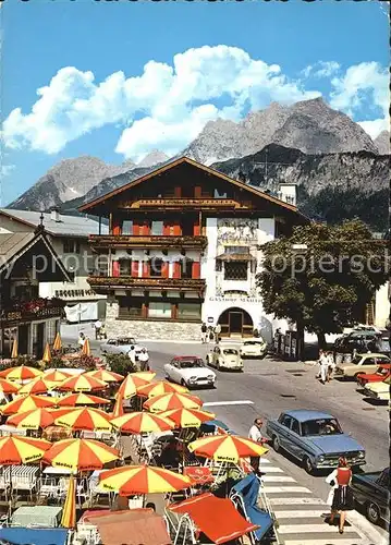 St Johann Tirol Hauptplatz mit Wildem Kaiser Kat. St. Johann in Tirol