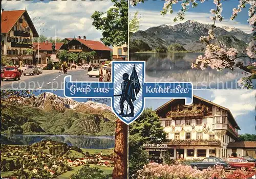 Kochel See Teilansicht See Panorama Alpen Hotel Kat. Kochel a.See
