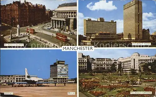 Manchester Airport Peter Square Piccadilly Plaza Gardens Kat. Manchester