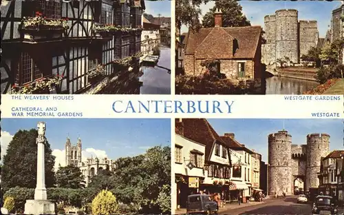 Canterbury UK Westgate Gardens Westgate Kathedrale Kriegerdenkmal Weavers Houses Kat. Canterbury