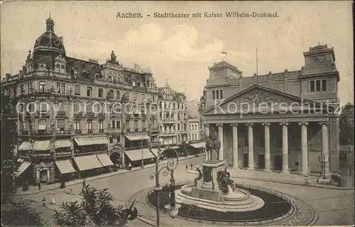 Aachen Stadttheater Kaiser Wilhelm Denkmal Kat. Aachen