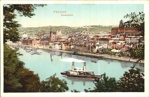 Passau Donaupartie Stadtansicht Kat. Passau