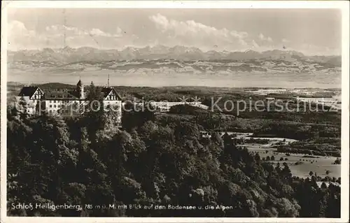 Heiligenberg Baden Schloss Blick auf Bodensee und Alpen Kat. Heiligenberg