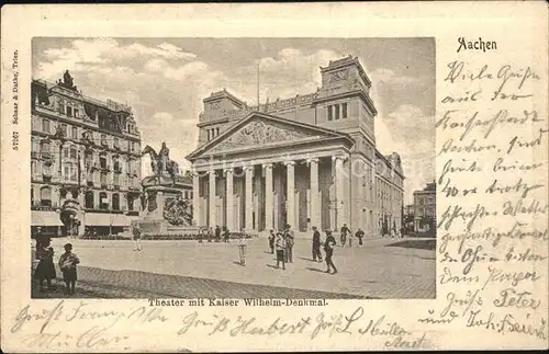 Aachen Theater Kaiser Wilhelm Denkmal Kat. Aachen