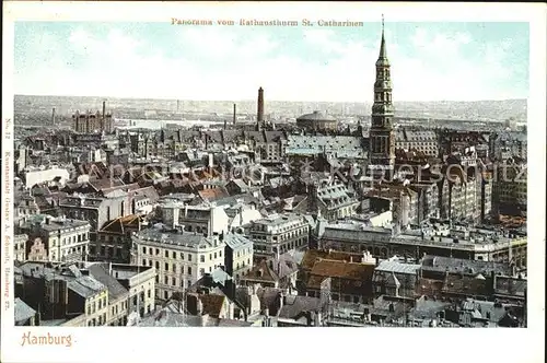 Hamburg Panorama Rathausturm Sankt Catharinen Kat. Hamburg