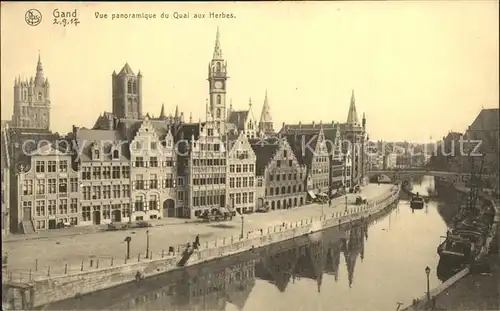 Gand Belgien Panorama Quai aux Herbes Kat. Gent Flandern