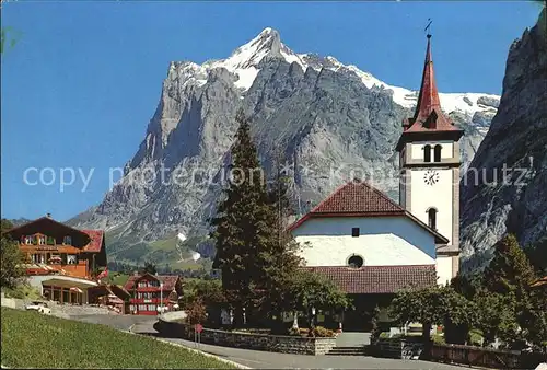 Grindelwald Kirche Wetterhorn Kat. Grindelwald