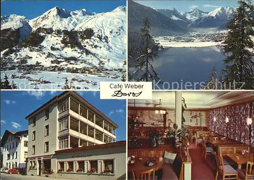 Davos Dorf GR Cafe Weber Parsennbahn See Berge Winter / Davos /Bz. Praettigau-Davos